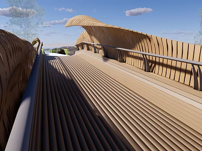 Modern Bridge Landscape Bridge 3d model