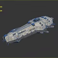Highly Detailed Sci-Fi Spaceship Model With Intricate Metallic Structure And Futuristic Design