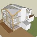 Modern Detached Villa Featuring Curved Roof Large Glass Windows Wooden Elements And Lawn Terrace