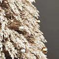 Ornamental Potted Bonsai Tree With White Foliage And Gold Silver Decorative Balls