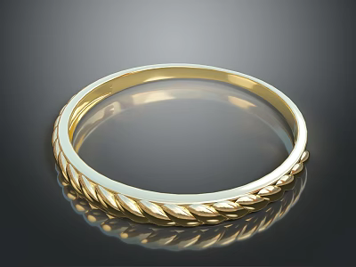Elegant Gold Braided Texture Ring Delicate Fashion Accessory For Daily Wear 3d model
