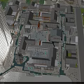 Traditional And Modern Commercial Street With Gray Tiled Roofs Water Channels And Open Plazas