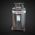 Stainless Steel Nitrogen Gas Cylinder Tank with Wheel Cart and Labels