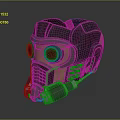 Futuristic Sci Fi Tactical Helmet With Metallic Finish Red Lenses And Mechanical Design For Cosplay