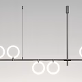 Modern Chandelier Designs with Multiple Circular Light Rings and Metal Hanging Frames 3d model