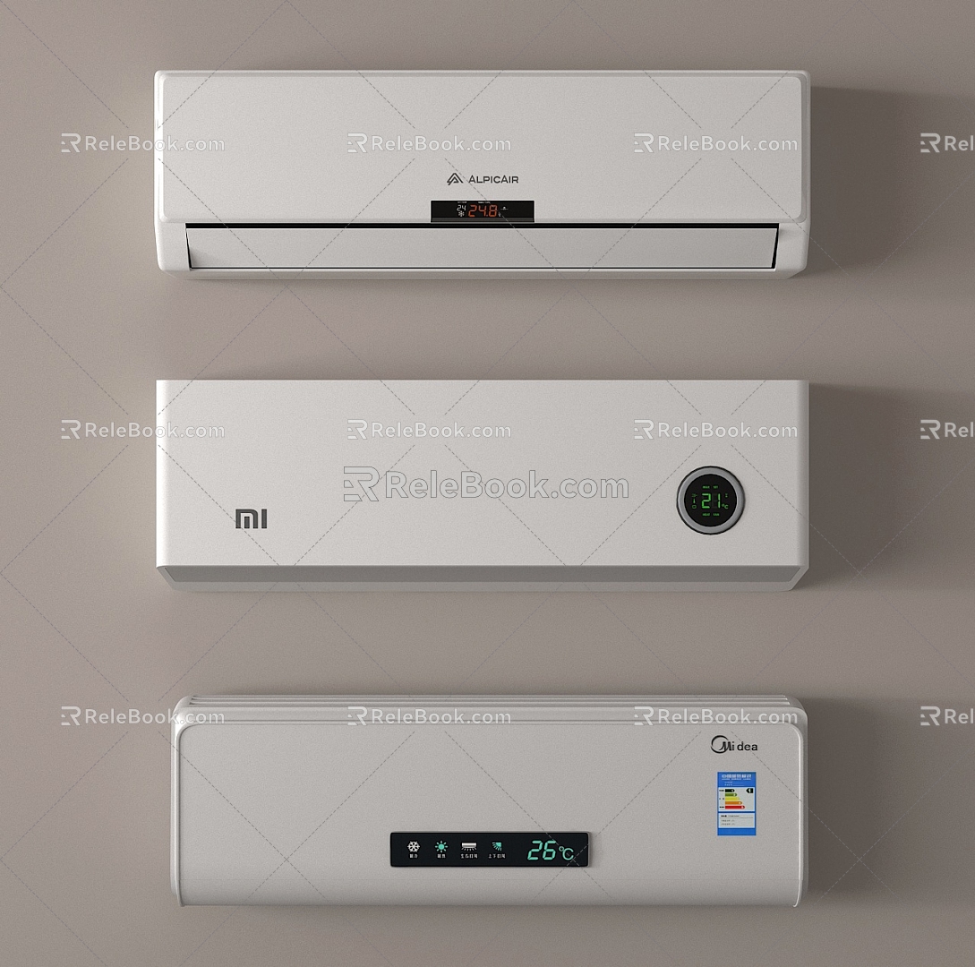 Modern wall-mounted air conditioner 3d model