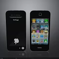 Two Apple Smartphones Front View With Screen Display And App Icons