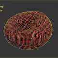 Cozy Red And Black Plaid Bean Bag Chair For Modern Living Room Furniture