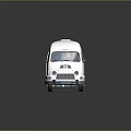Vintage Silver Van With Multiple Windows Flat Roof And Streamlined Exterior Design 3d model