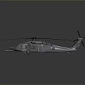 3D Model Military Helicopter With Rotors Cockpit Landing Gear And Gray Color