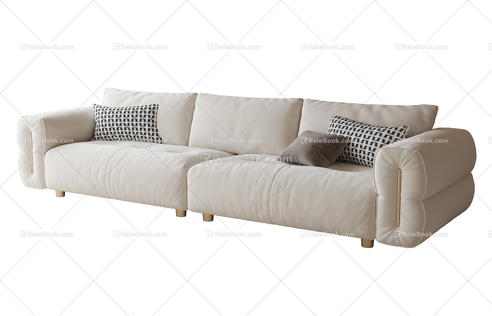 Multi-person sofa three-person sofa sofa 3d model