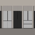 Modern refrigerator double door refrigerator built-in refrigerator 3d model