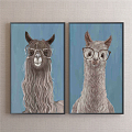 Nordic Animal Painting Blue Living Room Animals 3d model