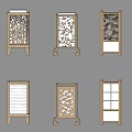 New Chinese Landscape Lamp Floor Lamp 3d model