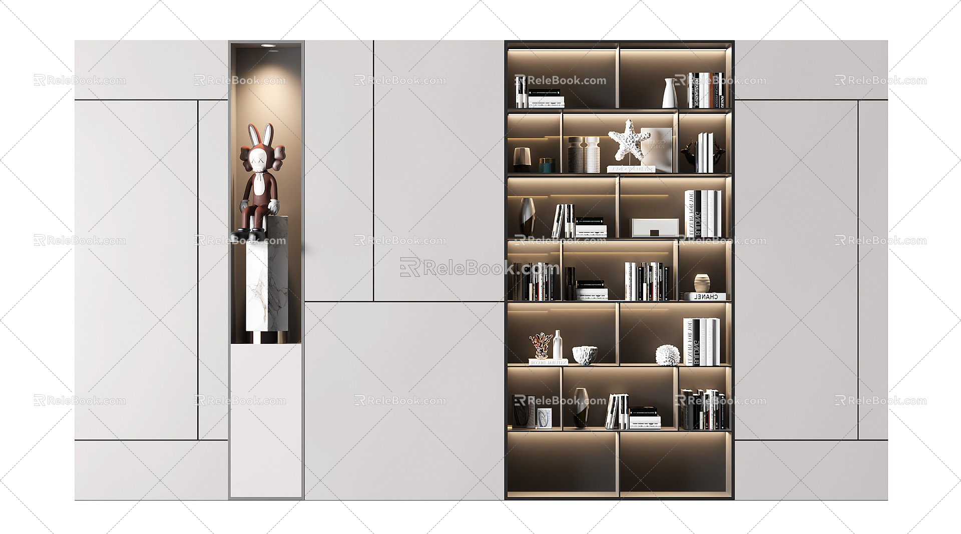 Modern bookcase 3d model