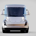 Modern Sleek Silver Electric Truck Exterior Design With Large Windows And Multiple Wheels 3d model