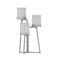 Modern Metal Standing Candle Holder Lamps With Glass Shades And Multiple Candles Design