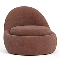 Modern Curved Boucle Upholstered Lounge Chair With Multiple Color Options For Cozy Living Room