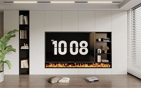 Modern TV background wall 3d model