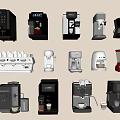 Various Modern Kitchen Appliances Including Coffee Makers Blenders And Juicers
