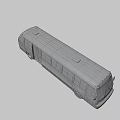 Silver Public Bus With Blue Stripe Front Number 191 Windshield And Wheels 3d model