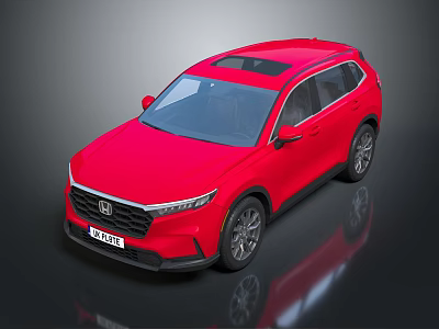 Red Honda SUV With Modern Design Sunroof Alloy Wheels And Streamlined Body 3d model