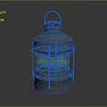 Vintage Metallic Decorative Lantern Furniture With Green Glass Panel And Sturdy Top Handle Design