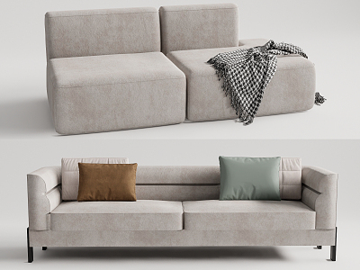 Modern double sofa multiplayer sofa model