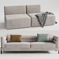 Modern double sofa multiplayer sofa 3d model