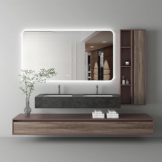 modern sink bathroom cabinet 3d model