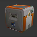 Silver and Orange Household Appliance The Ball Machine with Square Shape and Modern Design