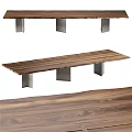 Modern Wooden Bench With Sturdy Metal Legs And Smooth Surface Design