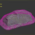 Natural Wooden Stone Decor With Green Purple Texture And Rustic Wooden Base