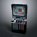 Retro Arcade Game Machine With Vintage Design Screen Display And Control Panel Buttons 3d model