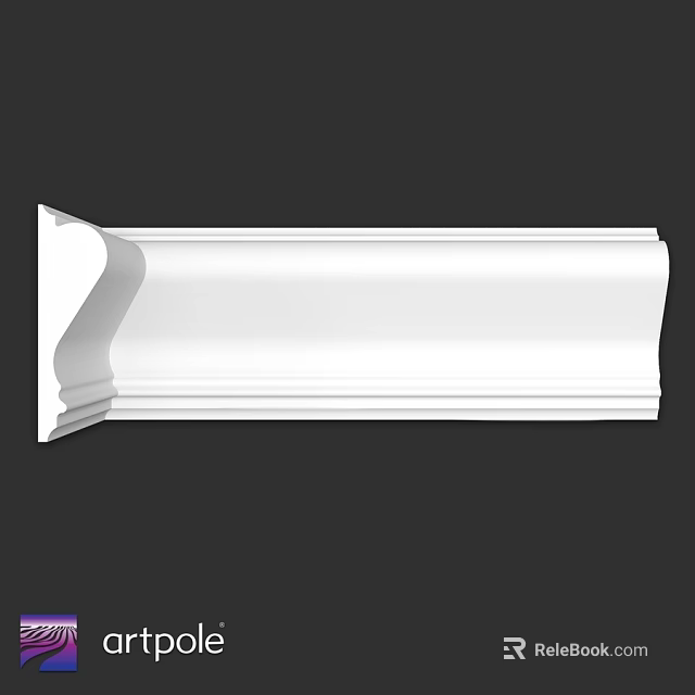 Architectural Component White Decorative Molding With Detailed Profile For Interior Use 3d model 