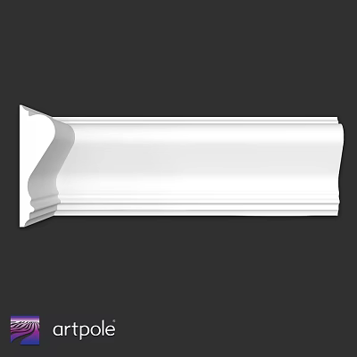 Architectural Component White Decorative Molding With Detailed Profile For Interior Use 3d model