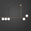 Modern Brass Hanging Chandeliers With Multiple White Spherical Bulbs Design 3d model