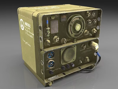 Olive Green Military Radio Device With Motorola Logo Knobs And Ports 3d model