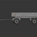 Weathered Rusty Metal Flatbed Trailer With Four Wheels And Vintage Look