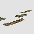 Modern Bamboo Raft Bamboo Boat Bamboo Row 3d model