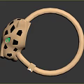 Rose Gold Ring With Stylish Leopard Head And Diamond Shaped Pattern