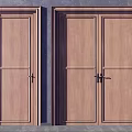 Wooden Hinged Doors Single and Double Panel Design for Home Interior 3d model