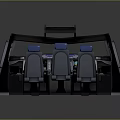 Spacecraft Cockpit Interior Design With Astronaut Seats Control Panels And Instrument Panels