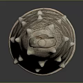 Decorative Ceramic Bell With Woven Pattern And Embossed Beads On Top Ring