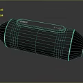 Bluetooth Speaker in Gray and Black Cylindrical Design with Top Control Panel Buttons and Icons