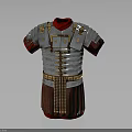 Roman Soldier Armor With Silver Chest Plate Red Lining And Golden Decorations