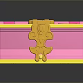 Colorful Pink And Yellow Decorative Storage Box With Gold Lock And Ornaments
