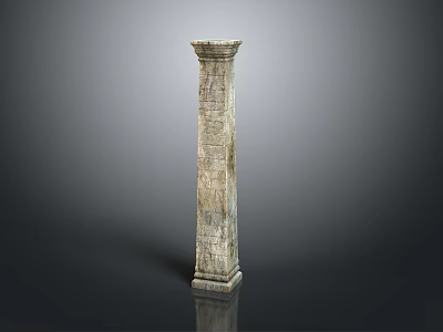 Classical Carved Stone Column Featuring Intricate Patterns For Architectural Design 3d model