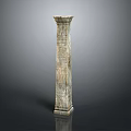 Classical Carved Stone Column Featuring Intricate Patterns For Architectural Design