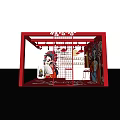 Wahaha Exhibition Booth With Chinese Style Red Decoration And Opera Characters